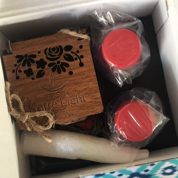 Brand New Handmade Oil Lamp Candle Decorative Refillable Glass Lantern Ice Blue - Picture 5 of 10